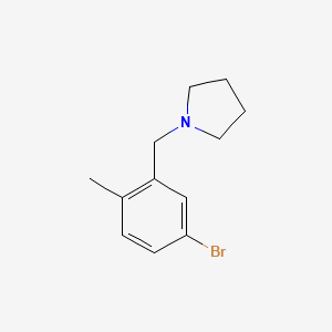 molecular formula C12H16BrN B1449368 1-[(5-Bromo-2-methylphenyl)methyl]pyrrolidine CAS No. 1935553-30-2