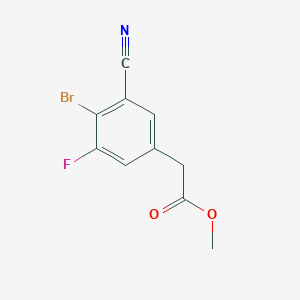 molecular formula C10H7BrFNO2 B1449370 Methyl 4-bromo-3-cyano-5-fluorophenylacetate CAS No. 1807206-02-5