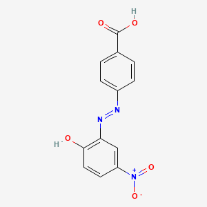 molecular formula C13H9N3O5 B14493789 4-[2-(3-Nitro-6-oxocyclohexa-2,4-dien-1-ylidene)hydrazinyl]benzoic acid CAS No. 64896-24-8
