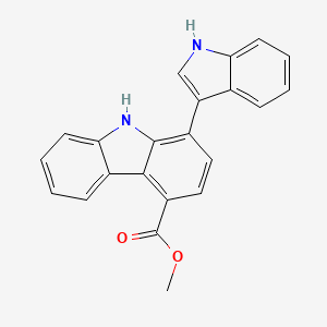 molecular formula C22H16N2O2 B14493790 Methyl 1-(1H-indol-3-YL)-9H-carbazole-4-carboxylate CAS No. 64299-05-4