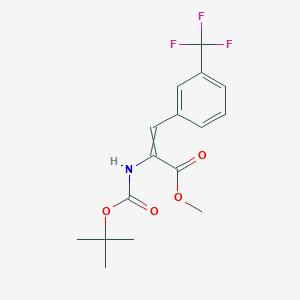 molecular formula C16H18F3NO4 B1449380 Methyl 2-[(2-methylpropan-2-yl)oxycarbonylamino]-3-[3-(trifluoromethyl)phenyl]prop-2-enoate CAS No. 1993557-66-6