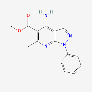 molecular formula C15H14N4O2 B1449381 4-氨基-6-甲基-1-苯基-1H-吡唑并[3,4-b]吡啶-5-甲酸甲酯 CAS No. 1269662-34-1