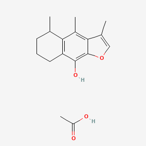 molecular formula C17H22O4 B14493815 Acetic acid;3,4,5-trimethyl-5,6,7,8-tetrahydrobenzo[f][1]benzofuran-9-ol CAS No. 63432-49-5