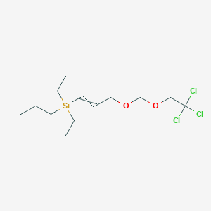 molecular formula C13H25Cl3O2Si B14493820 Diethyl(propyl){3-[(2,2,2-trichloroethoxy)methoxy]prop-1-EN-1-YL}silane CAS No. 63370-43-4