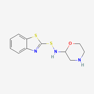 molecular formula C11H13N3OS2 B14493863 N-[(1,3-Benzothiazol-2-yl)sulfanyl]morpholin-2-amine CAS No. 63504-14-3