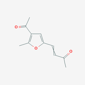 molecular formula C11H12O3 B1449390 4-(4-Acetyl-5-methylfuran-2-yl)but-3-en-2-one CAS No. 1422655-71-7
