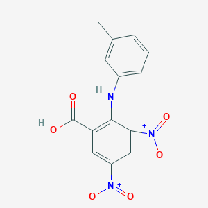 molecular formula C14H11N3O6 B14493901 2-(3-Methylanilino)-3,5-dinitrobenzoic acid CAS No. 65462-55-7