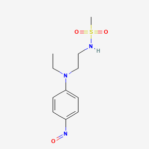 molecular formula C11H17N3O3S B14493939 Methanesulfonamide, N-[2-[ethyl(4-nitrosophenyl)amino]ethyl]- CAS No. 63379-13-5