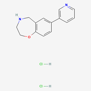 molecular formula C14H16Cl2N2O B1449395 7-吡啶-3-基-2,3,4,5-四氢-1,4-苯并恶二氮杂卓二盐酸盐 CAS No. 2109576-41-0