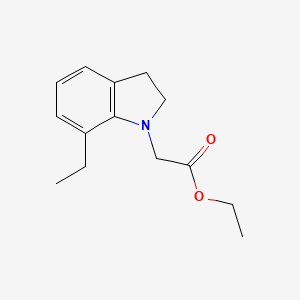 molecular formula C14H19NO2 B14493976 Ethyl (7-ethyl-2,3-dihydro-1H-indol-1-yl)acetate CAS No. 65513-58-8
