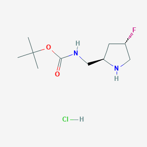 molecular formula C10H20ClFN2O2 B1449399 tert-butyl N-{[(2R,4S)-4-fluoropyrrolidin-2-yl]methyl}carbamate hydrochloride CAS No. 1818843-18-3