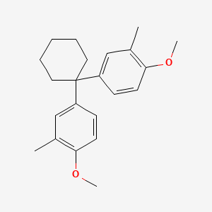 molecular formula C22H28O2 B14493995 Benzene, 1,1'-cyclohexylidenebis[4-methoxy-3-methyl- CAS No. 65010-47-1