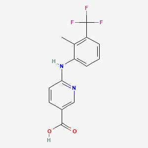 molecular formula C14H11F3N2O2 B1449403 6-{[2-Methyl-3-(trifluoromethyl)phenyl]amino}nicotinic acid CAS No. 2197055-42-6