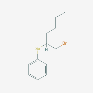 molecular formula C12H17BrSe B14494037 [(1-Bromohexan-2-YL)selanyl]benzene CAS No. 63831-74-3