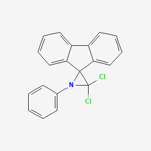 molecular formula C20H13Cl2N B14494056 3,3-Dichloro-1-phenylspiro[aziridine-2,9'-fluorene] CAS No. 65161-86-6