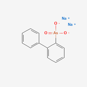 molecular formula C12H9AsNa2O3 B14494081 Arsonic acid, (1,1'-biphenyl)-2-YL-, disodium salt CAS No. 63992-34-7