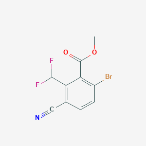 molecular formula C10H6BrF2NO2 B1449416 Methyl 6-bromo-3-cyano-2-(difluoromethyl)benzoate CAS No. 1806060-78-5