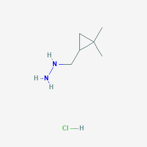 B1449418 [(2,2-Dimethylcyclopropyl)methyl]hydrazine hydrochloride CAS No. 2059942-52-6