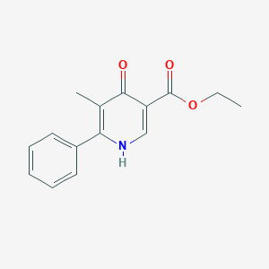 molecular formula C15H15NO3 B14494196 Ethyl 5-methyl-4-oxo-6-phenyl-1,4-dihydropyridine-3-carboxylate CAS No. 63514-28-3