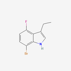 molecular formula C10H9BrFN B1449420 7-Bromo-3-ethyl-4-fluoro-1H-indole CAS No. 1360970-48-4