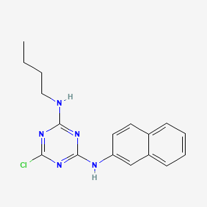 molecular formula C17H18ClN5 B14494336 N~2~-Butyl-6-chloro-N~4~-(naphthalen-2-yl)-1,3,5-triazine-2,4-diamine CAS No. 63657-19-2