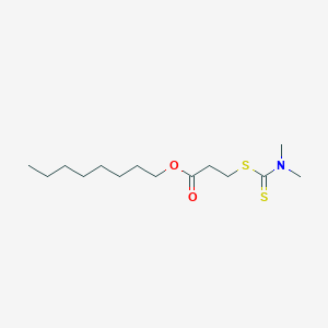 molecular formula C14H27NO2S2 B14494340 Octyl 3-[(dimethylcarbamothioyl)sulfanyl]propanoate CAS No. 63505-48-6