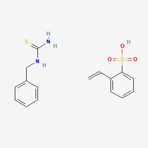 molecular formula C16H18N2O3S2 B14494349 Benzylthiourea;2-ethenylbenzenesulfonic acid CAS No. 63159-00-2