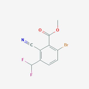 molecular formula C10H6BrF2NO2 B1449435 Methyl 6-bromo-2-cyano-3-(difluoromethyl)benzoate CAS No. 1805594-10-8