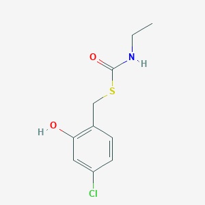 molecular formula C10H12ClNO2S B14494367 S-[(4-Chloro-2-hydroxyphenyl)methyl] ethylcarbamothioate CAS No. 64917-80-2