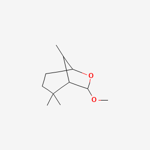molecular formula C11H20O2 B14494404 7-Methoxy-2,2,8-trimethyl-6-oxabicyclo[3.2.1]octane CAS No. 62994-80-3