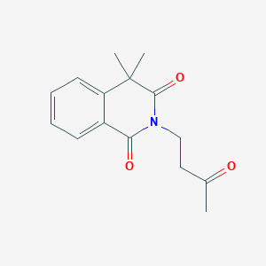 molecular formula C15H17NO3 B14494503 4,4-Dimethyl-2-(3-oxobutyl)isoquinoline-1,3(2H,4H)-dione CAS No. 65543-36-4