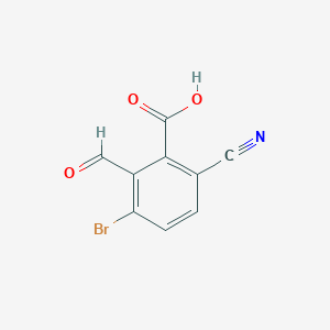 molecular formula C9H4BrNO3 B1449452 3-Bromo-6-cyano-2-formylbenzoic acid CAS No. 1805486-17-2