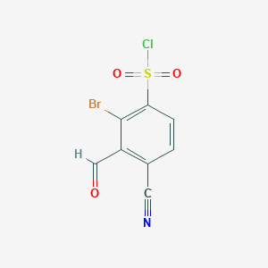 molecular formula C8H3BrClNO3S B1449454 2-Bromo-4-cyano-3-formylbenzenesulfonyl chloride CAS No. 1807022-87-2