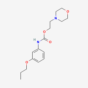 molecular formula C16H24N2O4 B14494603 Carbamic acid, (3-propoxyphenyl)-, 2-(4-morpholinyl)ethyl ester CAS No. 65347-90-2