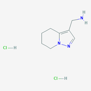 molecular formula C8H15Cl2N3 B1449461 (4,5,6,7-Tetrahydropyrazolo[1,5-a]pyridin-3-yl)methanamine dihydrochloride CAS No. 2137914-62-4