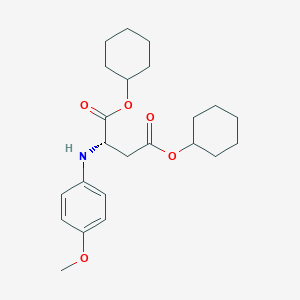 molecular formula C23H33NO5 B14494625 Dicyclohexyl N-(4-methoxyphenyl)-L-aspartate CAS No. 63257-63-6
