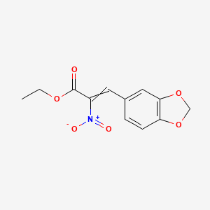 molecular formula C12H11NO6 B14494639 Ethyl 3-(2H-1,3-benzodioxol-5-yl)-2-nitroprop-2-enoate CAS No. 63141-48-0