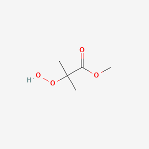 molecular formula C5H10O4 B14494675 Methyl 2-hydroperoxy-2-methylpropanoate CAS No. 64771-67-1