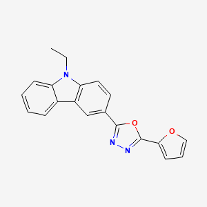 molecular formula C20H15N3O2 B14494710 9-Ethyl-3-[5-(furan-2-YL)-1,3,4-oxadiazol-2-YL]-9H-carbazole CAS No. 65698-73-9