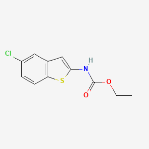 molecular formula C11H10ClNO2S B14494810 Ethyl (5-chloro-1-benzothiophen-2-yl)carbamate CAS No. 65141-37-9