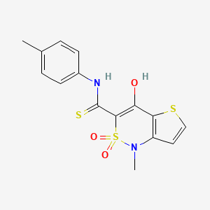 4-hydroxy-1-methyl-N-(4-methylphenyl)-2,2-dioxo-1,2-dihydro-2lambda~6~-thieno[3,2-c][1,2]thiazine-3-carbothioamide
