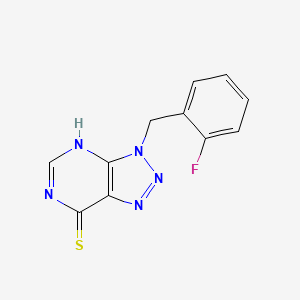 molecular formula C11H8FN5S B1449485 3-(2-氟苄基)-3H-[1,2,3]三唑并[4,5-d]嘧啶-7-硫氢化物 CAS No. 501370-43-0
