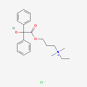 molecular formula C21H28ClNO3 B14494870 Benzilyloxypropyldimethylethylammonium chloride CAS No. 64048-35-7