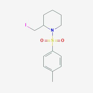 molecular formula C13H18INO2S B14494915 Piperidine, 2-(iodomethyl)-1-[(4-methylphenyl)sulfonyl]- CAS No. 63587-40-6