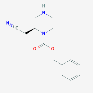 molecular formula C14H17N3O2 B1449498 Benzyl (S)-2-(cyanomethyl)piperazine-1-carboxylate CAS No. 2158302-01-1