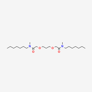 molecular formula C23H46N2O4 B14494980 Acetamide, 2,2'-[1,3-propanediylbis(oxy)]bis[N-heptyl-N-methyl- CAS No. 65115-07-3