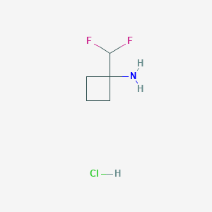 molecular formula C5H10ClF2N B1449500 1-(Difluoromethyl)cyclobutan-1-amine hydrochloride CAS No. 2060037-01-4