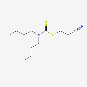 molecular formula C12H22N2S2 B14495029 2-Cyanoethyl dibutyldithiocarbamate CAS No. 63505-34-0