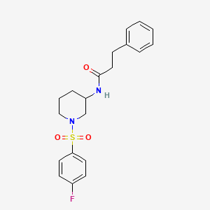 N-{1-[(4-Fluorobenzene)sulfonyl]piperidin-3-yl}-3-phenylpropanamide