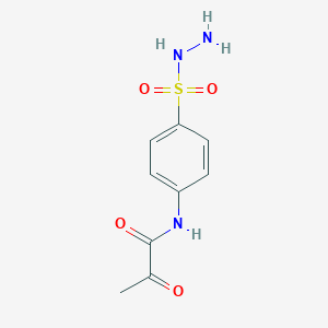 molecular formula C9H11N3O4S B14495125 N-[4-(Hydrazinesulfonyl)phenyl]-2-oxopropanamide CAS No. 63077-37-2